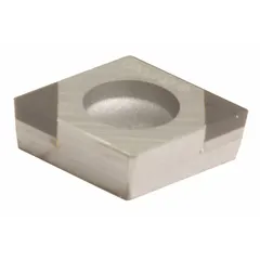 Diamond indexable turning insert for precision machining of non-ferrous materials such as aluminum alloys and composites. Designed for high-speed turning operations, providing wear resistance and surface finish. Suitable for applications in automotive and aerospace sectors.