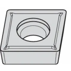 Diamond indexable turning insert for precision turning of non-ferrous materials, composites, and abrasive plastics. Available in CCGT32511P and CCGT09T3041P geometries. The diamond cutting edge provides wear resistance and consistent surface finish in high-speed machining applications.