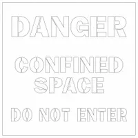 Individual Stencil: Danger Confined Space Do Not Enter, 22 in x 3 in Message Size (WxH) (MPN Y618520)