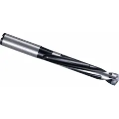 This modular drill bit features a replaceable tip for quick changes without removing the holder, reducing downtime. It is designed for general drilling in metalworking and industrial machining applications.