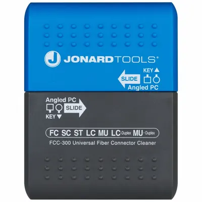 JONARD TOOLS Fiber Connector Cleaner: Slide, 500 Cleaning Cycles, FC/LC/MU/SC/ST, Fixed Tip - Fiber Optic Connector Cleaners