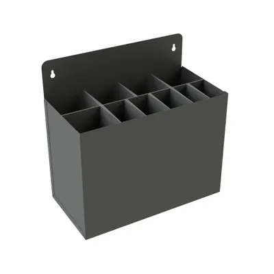 DURHAM MFG Key Stock Rack: Standalone, 12 1/4 in x 6 1/4 in x 12 in, 10 Bays, Gray - Wall-Mount Vertical Keystock Racks