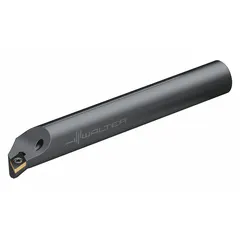 WALTER indexable boring bar for internal turning operations. Used for enlarging, finishing, and contouring holes in metal parts. Suitable for applications requiring tight tolerances and good surface finish.