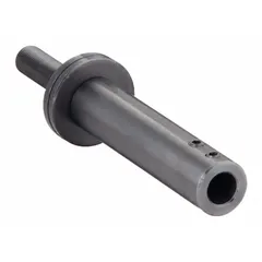 This shaft arbor is designed to mount keyless chucks onto drill presses, enabling the drive of shank-mounted power tool accessories. It features a hex nut and a 1/2"-20 right-hand thread with counterclockwise rotation direction.