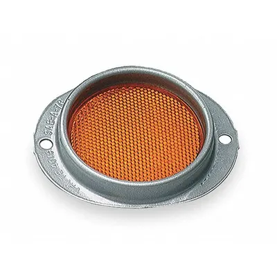GROTE Reflector: Round, Amber, 4 11/16 in Overall Lg - Mounted Reflectors