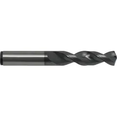 CLEVELAND #9 screw-machine length drill bit with 0.1960 in diameter, TiCN-coated cobalt construction, 135° split point, and fast spiral flute design. Suitable for deep hole drilling in hard metals and alloys in production machining environments.