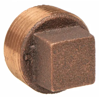 OEM Plug: Plug, 1 1/2 in, NPT Threaded, Brass, 200 psi - Low-Pressure Threaded Pipe Fittings