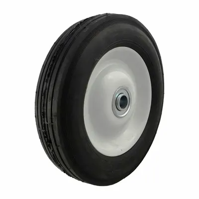 MARATHON Caster Wheels: 8 in Wheel Dia., 2 5/32 in Wheel Wd, Rubber, 350 lb Load Capacity - Adjustable Hub Length Flat-Free Solid Rubber Wheels
