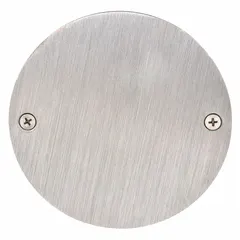 This wall cleanout cover provides access to plumbing drain lines for inspection and cleaning. It is made of corrosion-resistant stainless steel with a nickel bronze finish and includes screws for installation.