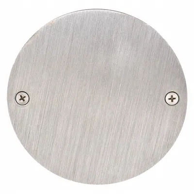 JAY R. SMITH MFG. CO Cover: 3 7/8 in Overall Dia, 1/8 in Overall Ht, Stainless Steel - Wall Cleanout Covers