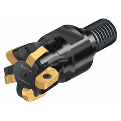 This indexable square-shoulder end mill is designed for milling square shoulders, slots, and profiling operations. It produces precise 90-degree corners in metalworking applications. The tool accepts replaceable inserts for extended tool life.