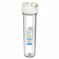 3M AQUA-PURE Water Filter Housing: 1 in, NPT, 24 1/2 in Overall Ht, 7 1/4 in Overall Dia, Clear (MPN AP802T)