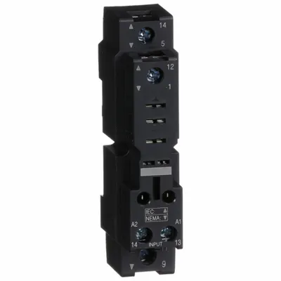 SCHNEIDER Relay Socket: 16 A Rating, DIN-Rail & Surface Socket Mounting, 5 Pins - DIN-Rail Mounted Sockets