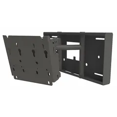 This tilting television mount is designed for wall-mounting flat-panel screens from 32 to 80 inches, supporting up to 150 lb. It provides a 10° downward tilt to reduce glare and improve viewing angles. Constructed from steel with a powder-coated black finish, the mount includes all necessary mounting hardware for installation.