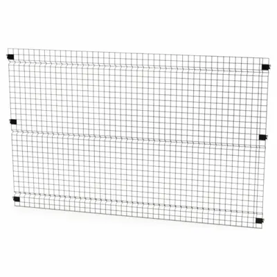 HUSKY RACK & WIRE Welded Wire Panel: 5 ft H x 8 ft W x 1 1/2 in D, Black - Husky Rack & Wire Quick-Assemble Woven-Wire Partition Components