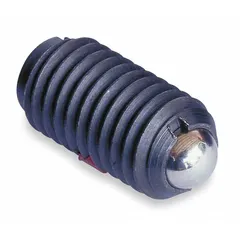 Slotted-drive ball plunger with steel body and stainless steel ball. M3x0.5 thread. Nose force 5 N to 7 N. Supplied in a 10-pack. Used for locating, detent, or positioning in jigs, fixtures, and assembly tooling.