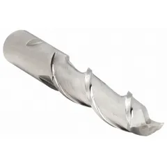 High-speed steel square end mill with 7/8" diameter, 2 flutes, 3-1/2" length of cut, and 5-3/4" overall length. Designed for general-purpose milling of ferrous and non-ferrous materials. Suitable for slotting, profiling, and plunge cutting operations.