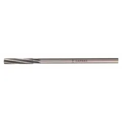 Left-hand spiral-flute chucking reamer for sizing and finishing holes for 5/16 in dowel pins. 0.312 in diameter, high-speed steel construction. Left-hand flute design facilitates chip evacuation in through-hole reaming operations.