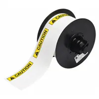 Pre-Cut Label Stock Roll: Caution, CAUTION Header, 2 1/4 in x 3 in, 2 1/4 in, Vinyl, White (MPN B30-241-595-ANSICA)