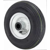 Rubber pneumatic wheel with 11 13/16 in diameter, 3 15/16 in width, and 3 in hub length. Tire size 4.00-4. Suitable for industrial carts, dollies, and light-duty trailers where cushioning over uneven surfaces is required
