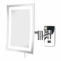 SEE ALL Makeup Mirror: Rectangular, Glass, 13 in Overall Ht, 11 in Overall Wd, 3 in Overall Dp, Wall (MPN HLEDCSA69D)