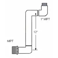 P-Trap: Schedule 40, PVC, 1 in x 1 in Size, Threaded x Threaded, Male NPT x Male BSPT, 140°F (MPN G132212)