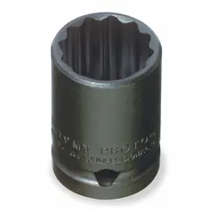 Metric 11 mm 12-point impact socket with 1/2" drive. Standard length with black oxide finish. Designed for fastening and loosening fasteners in impact applications such as automotive and industrial maintenance.