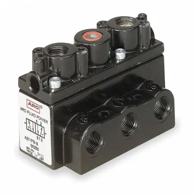 ARO Pilot Air Control Valve: Alpha Series, Four-Way / Two-Position, 5 Ports - ARO Alpha Series Pilot-Operated Inline Air Control Valves