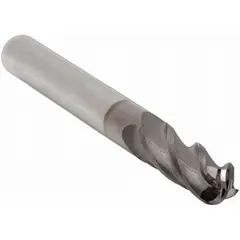 This general purpose carbide ball end mill features a TiCN coating and four flutes. With a 4 mm mill diameter, 14 mm length of cut, and 51 mm overall length, it is suited for machining contoured surfaces, slots, and 3D profiles in metals and composites.