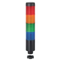 WERMA Tower Light Assembly: 4 Tier, Blue/Green/Red/Yellow, Sounder Tier Included, 209 mm Overall Ht (MPN 69925075)