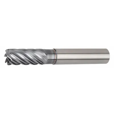 WIDIA HANITA Corner Radius End Mill: Carbide, AlTiN Coated, 7 Flute, 20 mm Mill Dia - Reduced-Neck Fast-Cutting Carbide Corner-Radius End Mills for Stainless Steel & Super Alloys