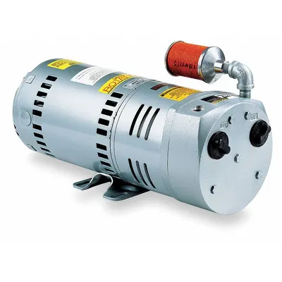 GAST Compressor/Vacuum Pump: 1 hp, 1 Phase, 115/230V AC, 13.2 cfm - Rotary Vane Compressor/Vacuum Pumps with Motors