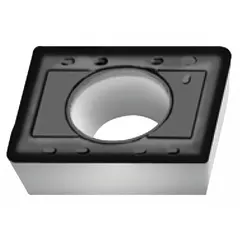 Diamond indexable milling insert with geometry optimized for finishing operations. Used for high-precision machining of non-ferrous materials, composites, and abrasive alloys in milling applications. Manufacturer part number 5918302.