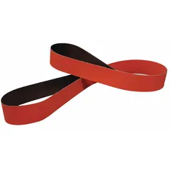 This 3M CUBITRON II sanding belt features a ceramic abrasive on a YF weight polyester backing (984F) for cool cutting on all metals. The 80 grit belt measures 37 inches wide by 60 inches long. It is used for grinding and finishing in metal fabrication, welding, and industrial maintenance applications.