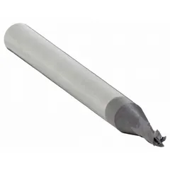 This carbide square end mill features an AlTiN coating for enhanced hardness and heat resistance. With 4 flutes, a 1/32" mill diameter, and a 1/16" length of cut, it is suited for general-purpose milling of ferrous and non-ferrous metals in industrial manufacturing and tooling applications.