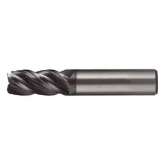 CLEVELAND C80010 is a TiAlN-coated carbide corner-radius end mill with 4 flutes, 3/16" mill diameter, 7/16" length of cut, and 2" overall length. Designed for fast cutting in stainless steel and super alloys, it is used in high-performance milling operations requiring heat resistance and efficient chip evacuation.