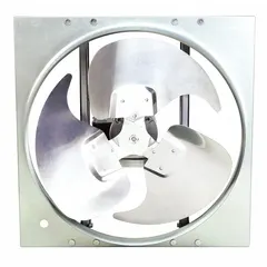 This direct-drive panel exhaust fan features a 24-inch blade and a 3/4 hp motor delivering 6,208 cfm. It operates on 115/230V AC single-phase power with a totally enclosed air-over motor (Class B insulation). The galvanized steel frame and stamped construction suit general ventilation in industrial and commercial spaces to remove heat, fumes, or stale air. Supplied assembled without intake guards.
