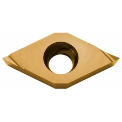 This diamond indexable turning insert is designed for precision machining of non-ferrous materials such as aluminum, copper, and plastics. It is suitable for turning, boring, and profiling operations where high surface finish and extended tool life are required.