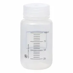 APPROVED VENDOR Polypropylene Wide Mouth Round Lab Bottle, 125 mL, 4 fl oz, Colorless, Graduated, with Closure, MPN 33700