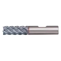 General-purpose carbide square end mill with 5 flutes, 1/8-inch mill diameter, 1/4-inch length of cut, and 1-1/2-inch overall length. Suitable for slotting, profiling, and contouring operations in ferrous and non-ferrous materials. Produces 90-degree corners for machining keyways, pockets, and flat-bottomed cavities.