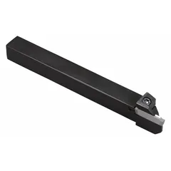 Indexable toolholder for external grooving, parting, and turning operations on lathes and CNC machines. Accepts indexable inserts for precision groove and cut-off applications in metalworking.
