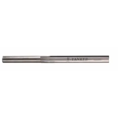 This straight-flute chucking reamer is made from high-speed steel and is undersized by 3/16 in, with a diameter of 0.1865 in. It is used for precision reaming operations to enlarge and finish holes to exact diameters in through-hole applications.