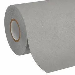 Solid gray rubber antislip tape in a 48 in x 60 ft continuous roll, 45 mil thick. Non-abrasive surface with pressure-sensitive adhesive, chemical-resistant, and meets NFSI specifications. Suitable for indoor and outdoor wet and humid environments such as pool decks, locker rooms, and showers.