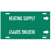 Pipe Marker: Heating Supply, Green, White, Fits 8 to 9 7/8 in Pipe O.D., 1 Pipe Markers, With Arrows (MPN 4326-G)