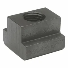 This fully threaded T-slot nut is made of steel and designed for use with 14 mm T-slots. It features an M8 thread and a 22 mm width, providing secure clamping for workpieces, fixtures, and tooling on machine tool tables and workholding systems.
