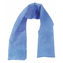 This CONDOR cooling neck wrap is made of PVA material in blue with a solid pattern and a tie closure. It uses cold water immersion to provide evaporative cooling for up to 60 minutes. Suitable for personal cooling in hot work environments.