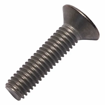 ALLIED TITANIUM Machine Screw: M6x1.00 Thread Size, 25 mm Lg, Grade 2, Titanium, Plain - Flat Head Machine Screws