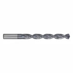 This TiCN-coated cobalt jobber-length drill bit features a 135° split point and fast spiral flute design for deep hole-drilling applications. The coating reduces friction and heat, making it suitable for tough materials such as stainless steel and high-alloy steels. Letter O size with 0.3160 inch diameter.