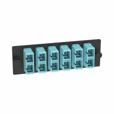 PANDUIT Fiber Optic Adapter Panel: Multi-Mode, OM4, 6 Fiber Ports, SC, PC, Duplex - Fiber Optic Adapter Plates