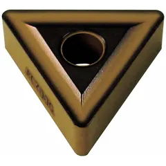 Triangle indexable turning insert with three cutting edges for general turning, facing, and profiling operations. Suitable for machining steel and stainless steel in industrial manufacturing. Available in variants TNMG433ENZ and TNMG220412NUZ.